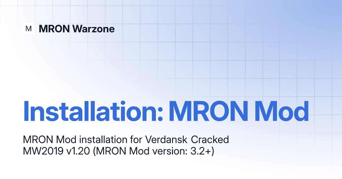 Installation: MRON Mod | MRON Warzone